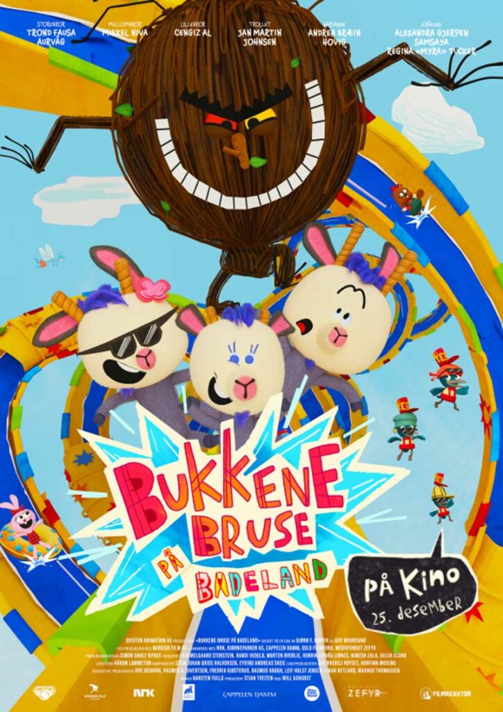 Bukkene Bruse på badeland Norgespremiere på kino desember 2023